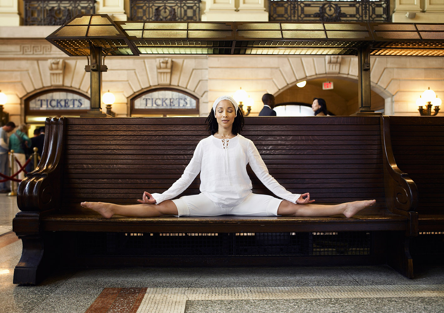 Yoga everywhere for American Express and NJ Transit